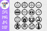 Circle Christmas Earring SVG Template - Earring SVG